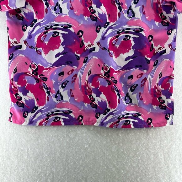 Comfy Cottons Scrub Top Womens Size M Abstract Print Medical Uniform Purple - Picture 6 of 11